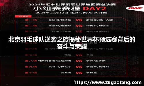 北京羽毛球队逆袭之旅揭秘世界杯预选赛背后的奋斗与荣耀